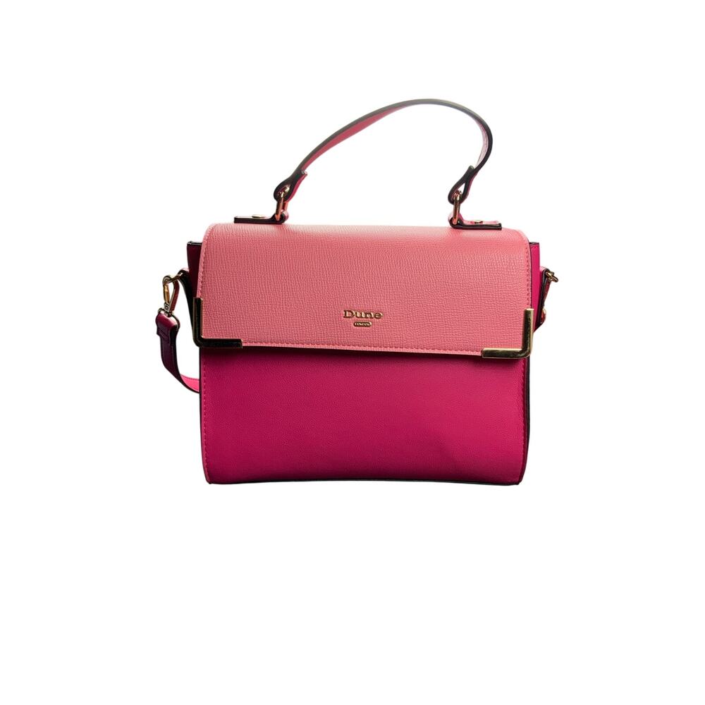 Dune London Pink Gold Colorblock Satchel Crossbody Handbag Top Handle Purse